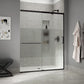 Kohler Elate® Sliding shower door (50.3" - 53.6" W x 75.5" H) with heavy 5/16" (8mm) thick Crystal Clear glass with privacy band in Bright Silver