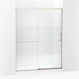 Kohler Elate® Sliding Shower door (56.3" - 59.6" W x 75.5" H) with heavy 5/16" (8mm) thick Crystal Clear glass with privacy band