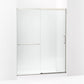 Kohler Elate® Tall (56.3" - 59.6" W x 75.5" H) Sliding Shower door with 5/16" (8mm) thick  Crystal Clear glass in Matte Nickel