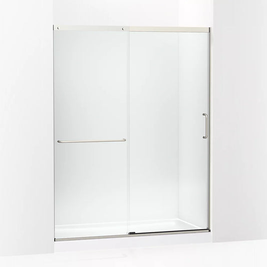 Kohler Elate® Tall (56.3" - 59.6" W x 75.5" H) Sliding Shower door with 5/16" (8mm) thick  Crystal Clear glass in Matte Nickel