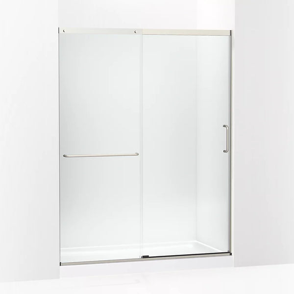 Kohler Elate® Tall (56.3 - 59.6 W x 75.5 H) Sliding Shower door with 5/16 (8mm) thick  Crystal Clear glass in Matte Nickel