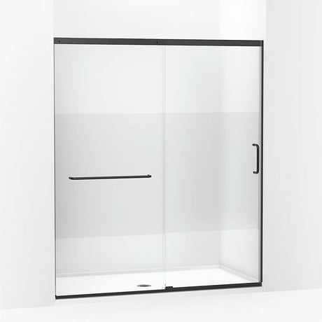 Kohler Elate® Sliding Shower door (62.3" - 65.6" W x 75.5" H) with heavy 5/16" (8mm) thick Crystal Clear glass with Privacy Band