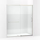 Kohler Elate® Sliding shower door (62.3" - 65.6" W x 75.5" H) with heavy 5/16" (8mm) thick Crystal Clear glass with Privacy Band in Matte Nickel