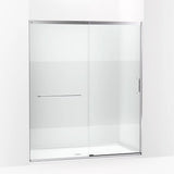 Kohler Elate® Sliding Shower door (62.3" - 65.6" W x 75.5" H) with heavy 5/16" (8mm) thick Crystal Clear glass with Privacy Band