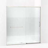 Kohler Elate® Sliding Shower door (68.3" - 71.6 " W x 75.5" H) with heavy 5/16" (8mm) thick Crystal Clear glass with Privacy Band