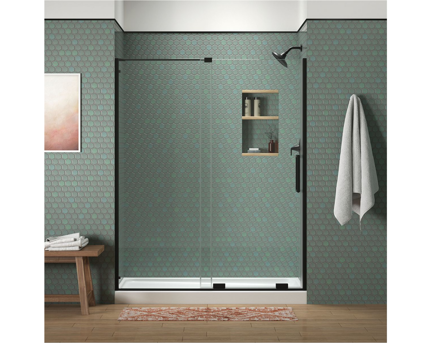 Kohler Echelon® Sliding shower door (55.8" - 59.8" W x 71.8" H) with 5/16" (8mm) thick Crystal Clear glass