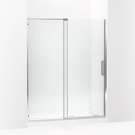 Kohler Echelon® Sliding shower door (55.8" - 59.8" W x 71.8" H) with 5/16" (8mm) thick Crystal Clear glass in Bright Polished Silver