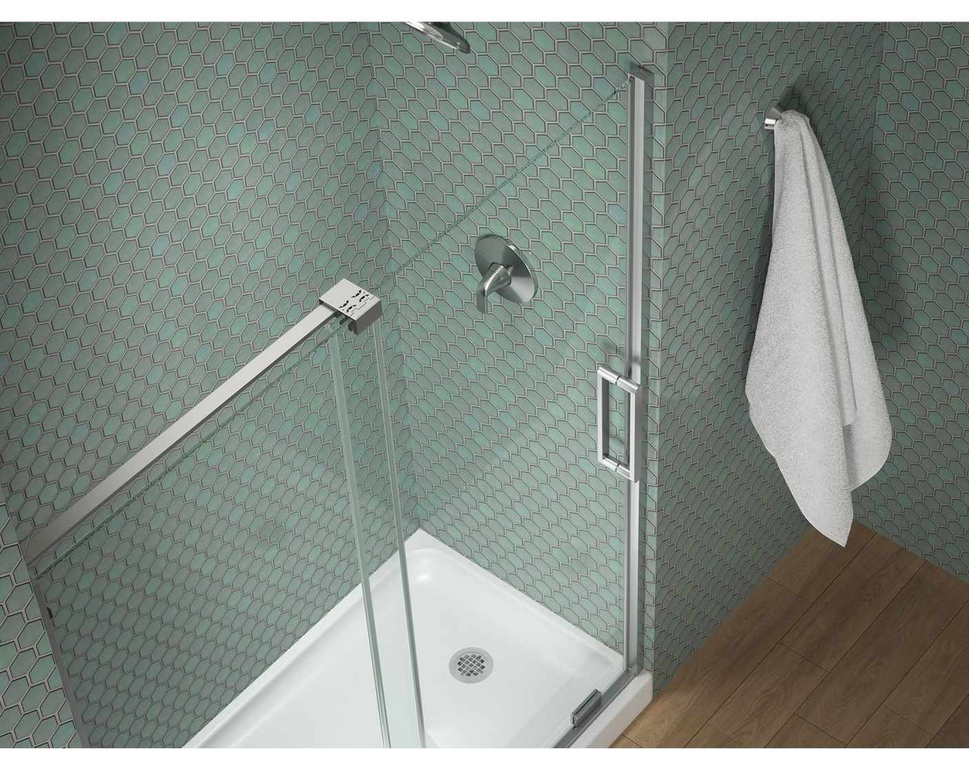 Kohler Echelon® Sliding shower door (55.8" - 59.8" W x 71.8" H) with 5/16" (8mm) thick Crystal Clear glass