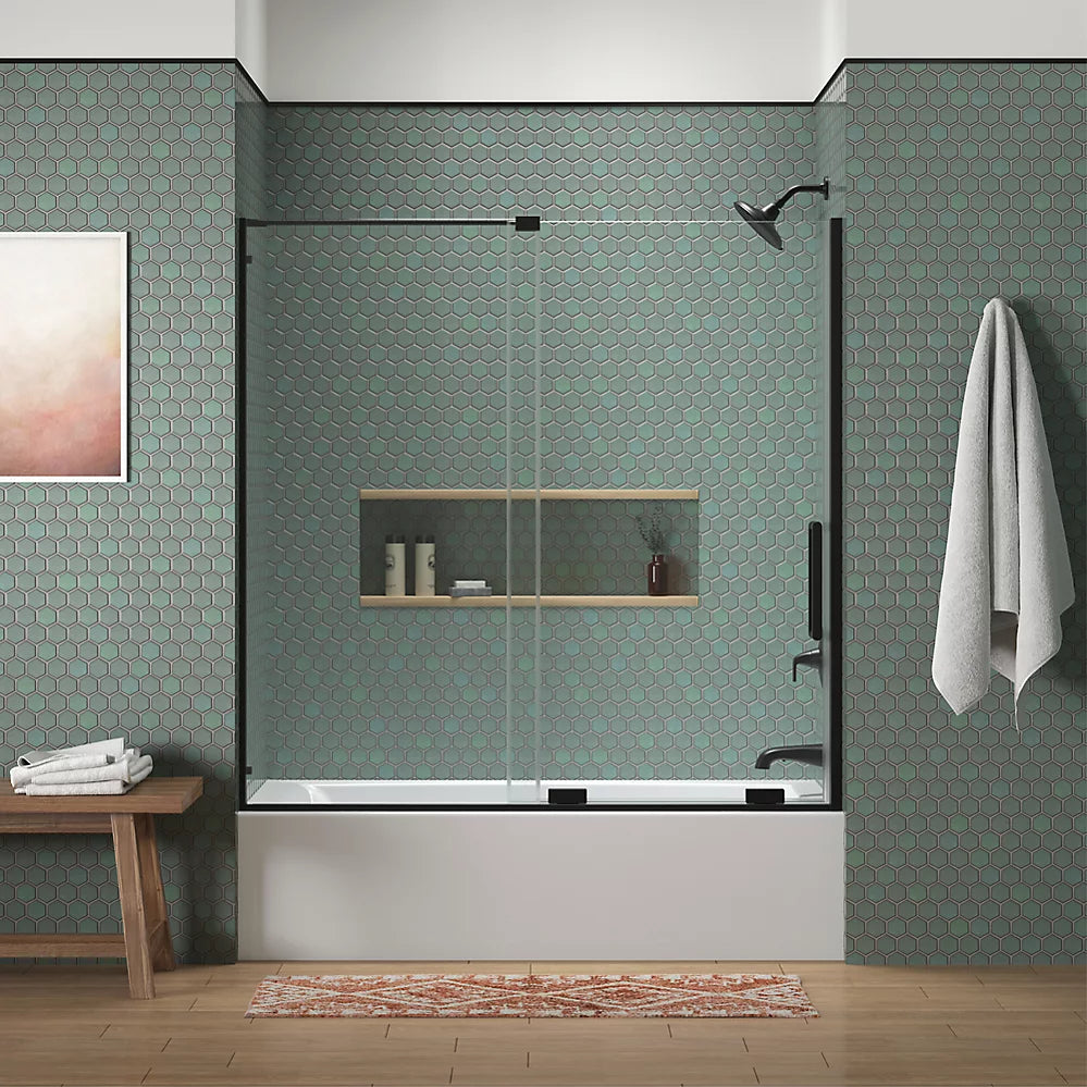 Kohler Echelon® Sliding Bath door (55.8" - 59.8" W x 58.3" H) with 5/16" (8mm) thick Crystal Clear glass