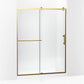 Kohler Rely® (56.6" - 59.6" W x 77" H) Sliding shower door with 3/8" (10mm) thick glass in Vibrant Brushed Moderne Brass