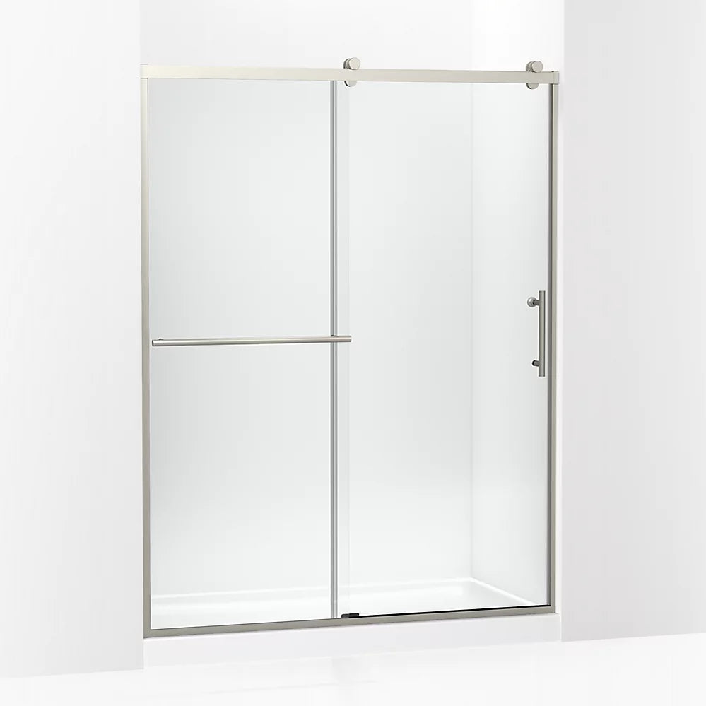 Kohler Rely® Sliding Shower door (56.6" - 59.6" W x 77" H) with 3/8" (10mm) thick Crystal Clear glass