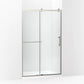 Kohler Rely® (44.6" - 47.6" W x 77" H) Sliding shower door with 3/8" (10mm) thick glass in Anodized Brushed Nickel