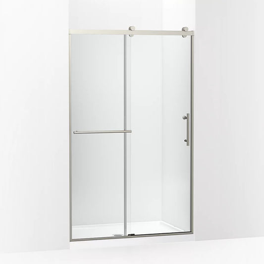 Kohler Rely® (44.6" - 47.6" W x 77" H) Sliding shower door with 3/8" (10mm) thick glass in Anodized Brushed Nickel