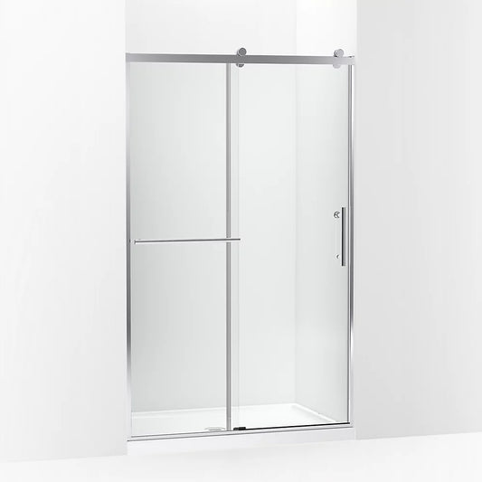 Kohler Rely® (44.6" - 47.6" W x 77" H) Sliding shower door with 3/8" (10mm) thick glass in Bright Polished Silver