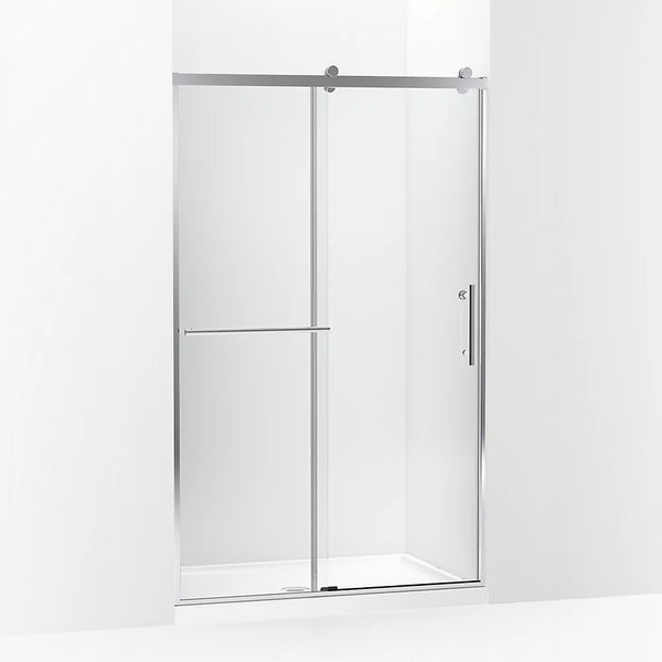 Kohler Rely® (44.6 - 47.6 W x 77 H) Sliding shower door with 3/8 (10mm) thick glass in Bright Polished Silver