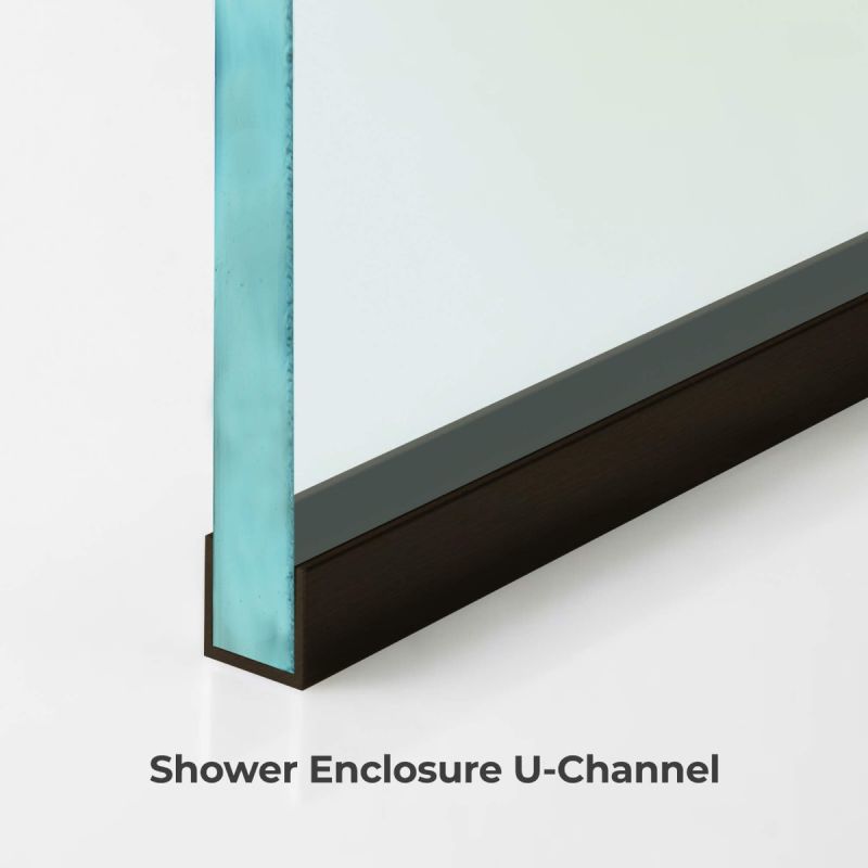 Fab Glass & Mirror Milan Stationary Panel Shower Screen (24W" X 60H") Inch Clear Glass - Oil Rubbed Bronze Finish