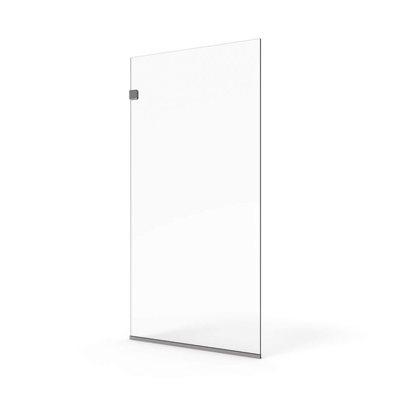 Fab Glass & Mirror Milan Stationary Panel Shower Screen (30W" X 60H") Clear Glass - Chrome Finish