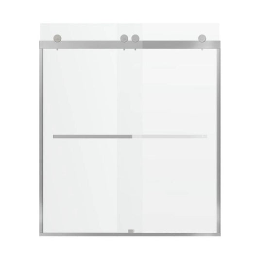 Fab Glass & Mirror Portofino Frameless (44"- 48"W x 79"H) Clear Tempered Glass Double Sliding Shower Door - Chrome Finish