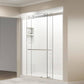 Fab Glass & Mirror Portofino Frameless (56"- 60"W x 74"H) Clear Tempered Glass Double Sliding Shower Door - Chrome Finish