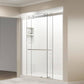 Fab Glass & Mirror Portofino Frameless 56" (60"W x 79"H) Clear Tempered Glass Double Sliding Shower Door - Chrome Finish