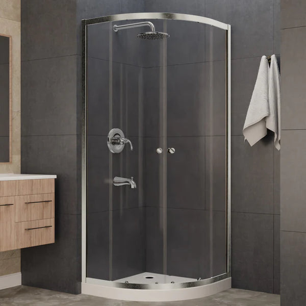 ANZZI Mare (36W x 76H) Framed Shower Enclosure with Tsunami Guard in Brushed Nickel