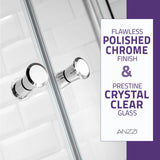 ANZZI Mare (36W x 76H) Framed Shower Enclosure with Tsunami Guard