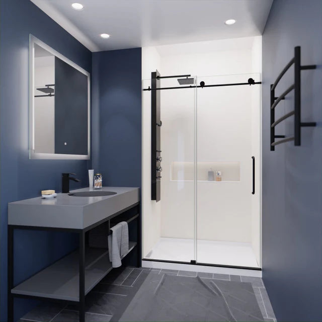 Anzzi Madam Series Frameless Sliding Shower Door (48" W x 76" H) with Handle