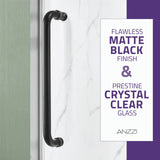 Anzzi Madam Series Frameless Sliding Shower Door (48" W x 76" H) with Handle