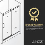 Anzzi Madam Series Frameless Sliding Shower Door (48" W x 76" H) with Handle