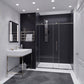 ANZZI Madam Series (60" W x 76" H) Frameless Sliding Shower Door with Handle in Matte Black/Brushed Gold