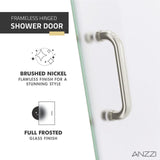 ANZZI Passion Series (24"W x 72"H) Frameless Hinged Shower door with Handle