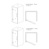 ANZZI Passion Series (24"W x 72"H) Frameless Hinged Shower door with Handle