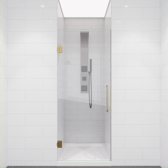 ANZZI Passion Series (24"W x 72"H) Frameless Hinged Shower door with Handle