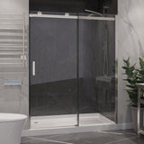 Anzzi Rhodes Series Frameless Sliding Shower Door (48" W x 76" H) with Handle