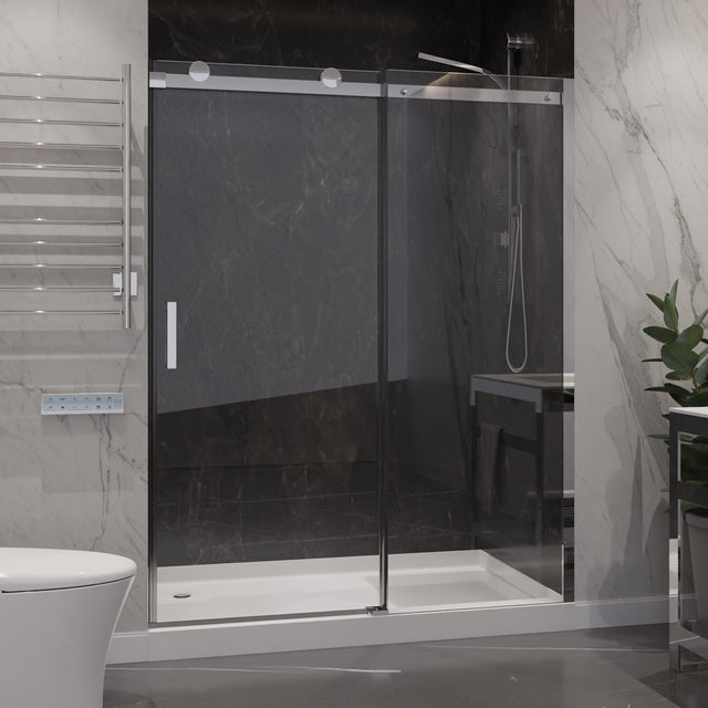 Anzzi Rhodes Series Frameless Sliding Shower Door (48" W x 76" H) with Handle