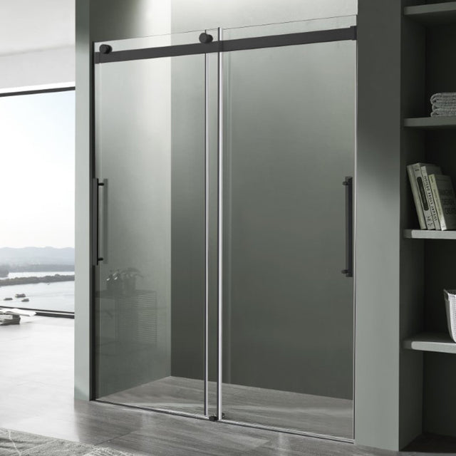 Anzzi Stellar Series Frameless Sliding (48"W x 76"H) Shower Door with Handle