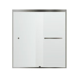 Fab Glass & Mirror Sorrento Economy Semi Frameless (44"- 48"W x 75"H) Double Sliding Shower Door - Brushed Nickel Finish