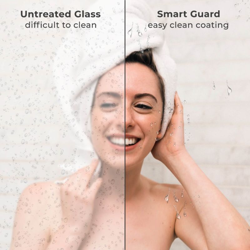 Fab Glass & Mirror Sorrento Economy Semi Frameless (44"- 48"W x 70"H) Double Sliding Shower Door - Brushed Nickel Finish