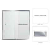 Fab Glass & Mirror Sorrento Economy Semi Frameless (44"- 48"W x 75"H) Double Sliding Shower Door - Chrome Finish