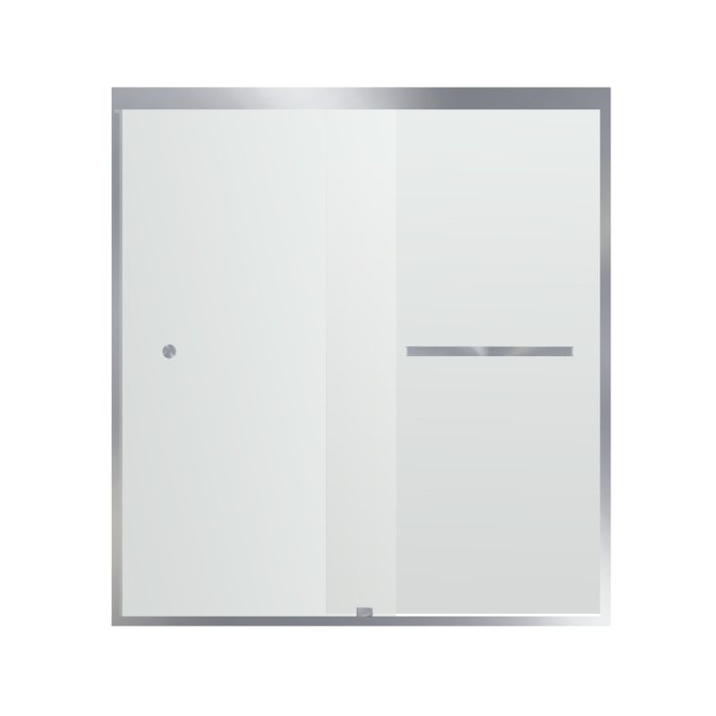 Fab Glass & Mirror Sorrento Economy Semi Frameless (56"- 60"W x 62"H) Double Sliding Shower Door - Chrome Finish