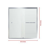 Fab Glass & Mirror Sorrento Economy Semi Frameless (44"- 48"W x 75"H) Double Sliding Shower Door - Chrome Finish