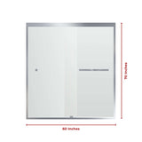 Fab Glass & Mirror Sorrento Economy Semi Frameless (56"- 60"W x 70"H) Double Sliding Shower Door - Chrome Finish