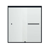 Fab Glass & Mirror Sorrento Economy Semi Frameless (44"- 48"W x 75"H) Double Sliding Shower Door - Matte Black Finish