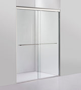 Vanity Art Frameless Bypass Single Sliding Glass Barn (60"W x 76"H) 2 Ways Shower Doors - Polished Chrome Finish