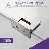 Anzzi Fellow Series Frameless Hinged Shower Door (24"W x 72"H) with Handle