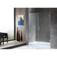 Anzzi Consort Series Frameless Hinged Alcove (60"W x 72"H) Shower Door in Brushed Nickel with Handle