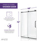 Anzzi Leon Series Frameless Sliding (48"W x 76"H) Shower Door in Matte Black with Handle