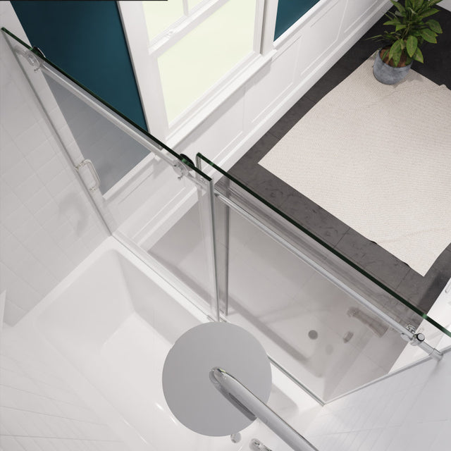 Anzzi Don Series Frameless Sliding Tub Door (60" W x 62" H) in Crystal Clear glass