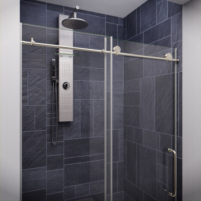 Anzzi Madam Series Frameless Sliding Shower Door (48" W x 76" H) with Handle