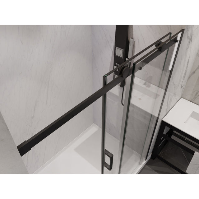 Anzzi Rhodes Series Frameless Sliding Shower Door (48" W x 76" H) with Handle